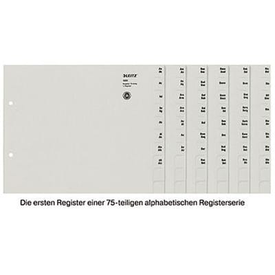Registerserie 13510085 DIN A4 A-Z für 75 Ordner Tauenpapier grau