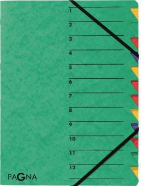 Ordnungsmappe EASY 24131-08 DIN A4 12 Fächer Pressspan grün