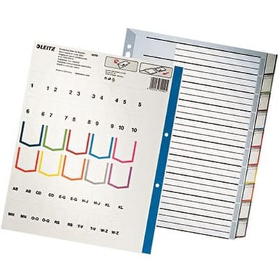 Register 43700000 blanko DIN A4 10-teilig Polypropylen grau