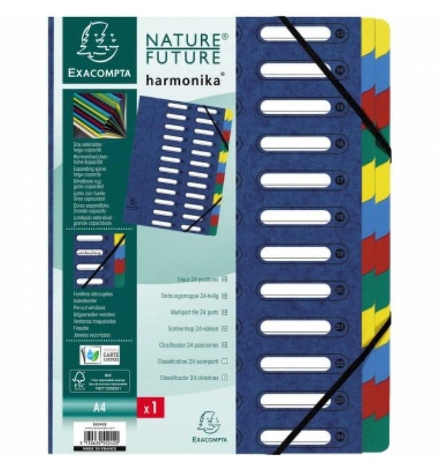 Ordnungsmappe Harmonika 55242E DIN A4 24Fächer blau