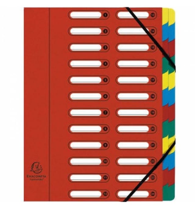 Ordnungsmappe Harmonika 55245E DIN A4 24Fächer rot