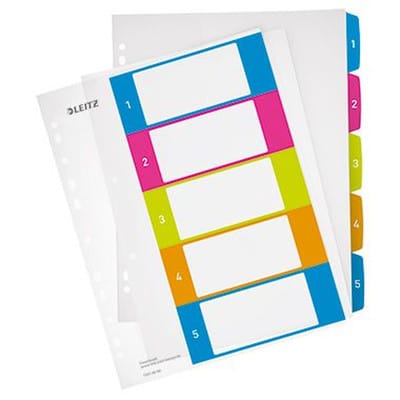 Register WOW 12410000 DIN A4 1-5 volle Höhe Polypropylen farbig