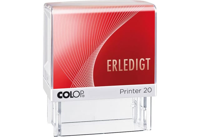 Textstempel Printer 20 "ERLEDIGT" 100670 38mm Kunststoff rot