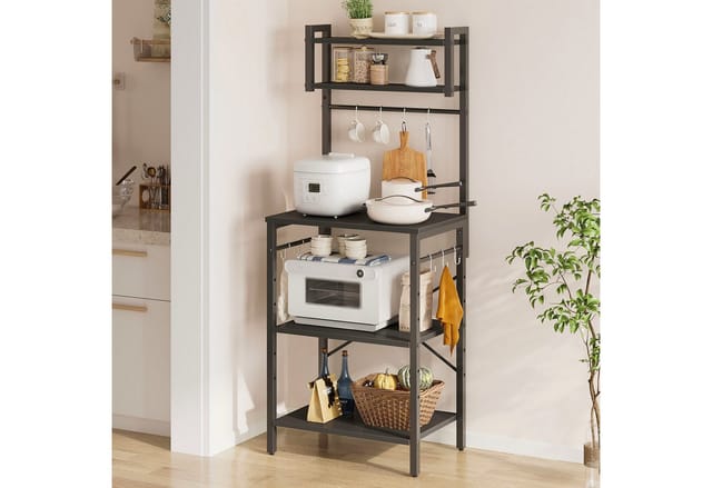 Bestier Standregal Küchenregal, freistehend, schmal, mit 8 Haken