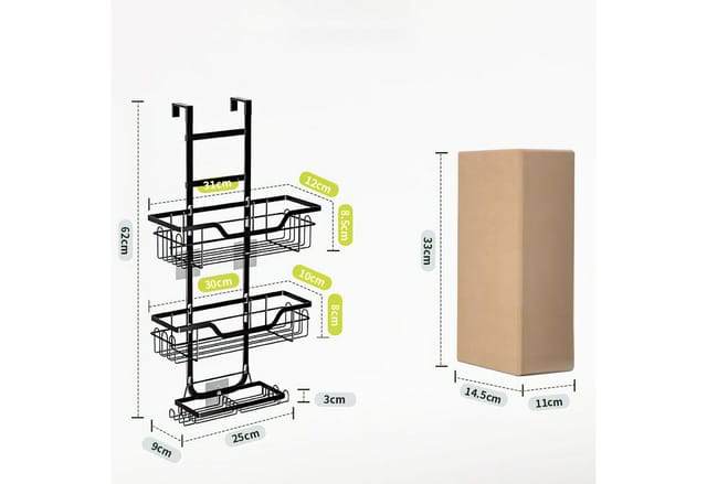 HEYHIPPO Duschregal Dreischichtige Halterung für Duschräume im Innenbereich, selbstklebend, Mit Haken, große Kapazität,wasserdicht,rostfrei,doppellagig befestigt, Badezimmer-Dusch-Organizer, wasserdicht, rostfrei, Handtuchhalter