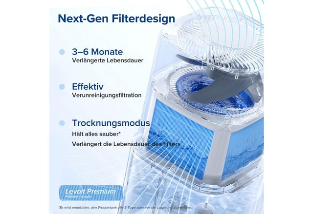 Levoit Luftbefeuchter 3 Geschwindigkeiten, Timerfunktion, Trocken-, Schlaf- & Auto-Modus, 22,70 l Wassertank, Check Filter & Kein Wasser Anzeige, Display Off & Lock Option