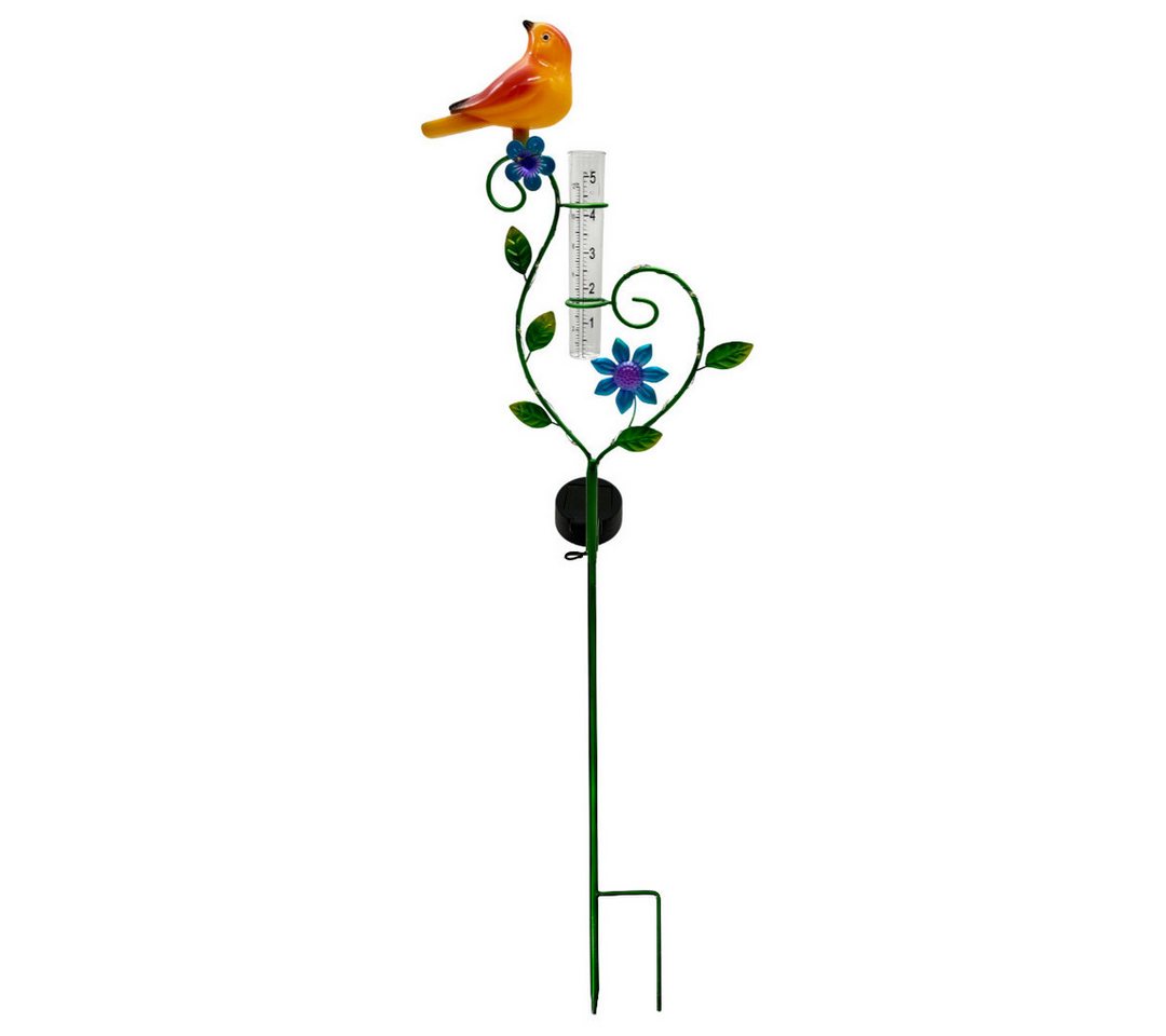 abc HOME Gartenstecker Vogel, LEDs, Solarpanel, Lichtsensor, 80 cm H Regenmesser Bild 4
