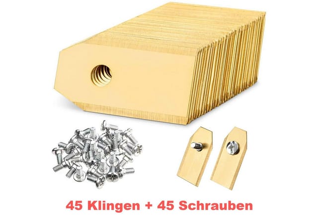 VERCO Mährobotermesser für Gardena und Husqvarna Mähmesser (inkl. Schrauben, 45 Stück), Titan Messer Ersatz Klingen Set rostfrei