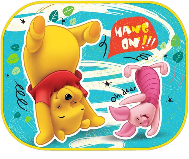 Seven Polska Autosonnenschutz WINNIE THE POOH - Sonnenschutz, Schattenspender, 2 Stück, 44 x 35 cm