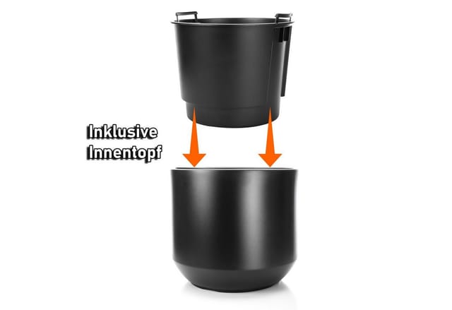 BigDean Blumentopf Blumentopf Style ø 46 cm anthrazit mit herausnehmbaren Innentopf (Set, 1 St., Pflanzkästen), Blumentopf, Pflanzkübel, Wetterfest, UV-Beständig, Langlebig