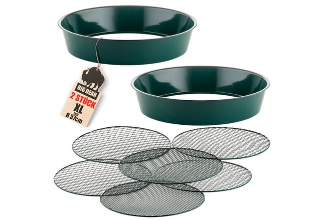 BigDean Gartensieb Metall fein bis grob inkl. 3 austauschbarer Siebeinsätze Erdsieb, Metall, (Set, 2-St., Gartensieb), Dreierlei Einsätze, Vielseitig Einsetzbar, Robustes Marterial