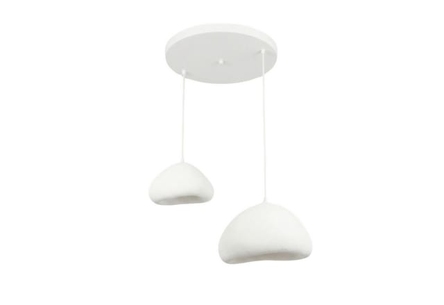 Opviq Kronleuchter Design Leuchte, Verstellbare Höhe 50-115, Abhängig vom Leuchtmittel, Design Pendelleuchte Weiß – Fiberglas-– 1-, 2- oder 3-flammig wählbar