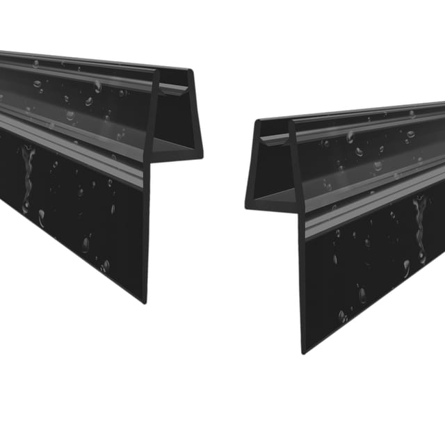 WITEN&NOCK Duschdichtung 2er Set schwarze Ersatzdichtung mit extra langer Dichtfahne 8-10 mm, L: 60 cm, (2-St)