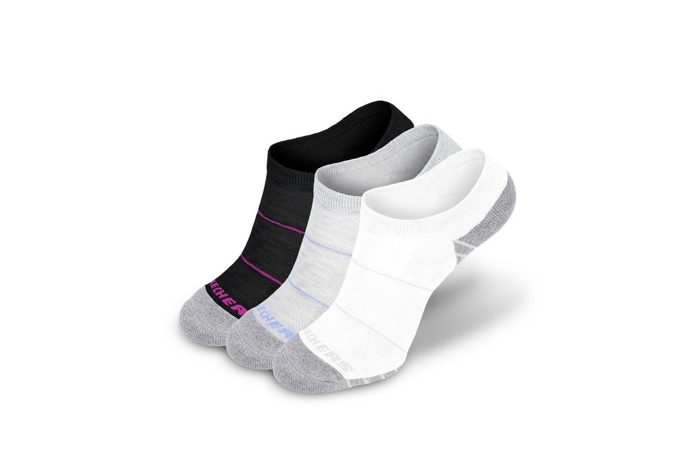 Skechers Arbeitssocken Socken Herren Damen Multi Pack - Mesh Belüftungstechnologie (3er, 6er Pack und 12er Pack) Robustes Material und bequemer Tragekomfort - Gepolstertes Fußbett