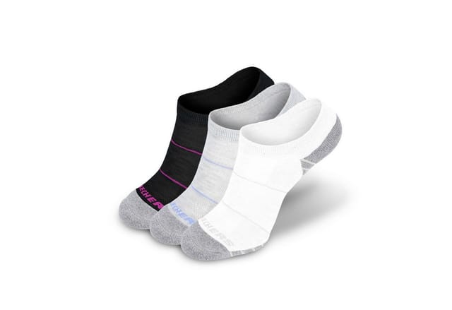 Skechers Arbeitssocken Socken Herren Damen Multi Pack - Mesh Belüftungstechnologie (3er, 6er Pack und 12er Pack) Robustes Material und bequemer Tragekomfort - Gepolstertes Fußbett