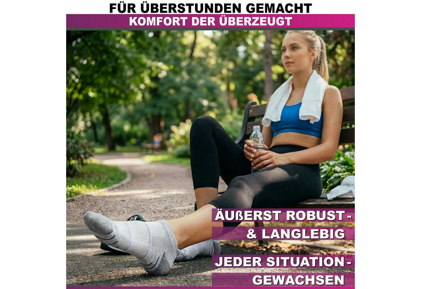 Skechers Arbeitssocken Socken Herren Damen Multi Pack - Mesh Belüftungstechnologie (3er, 6er Pack und 12er Pack) Robustes Material und bequemer Tragekomfort - Gepolstertes Fußbett Bild 4