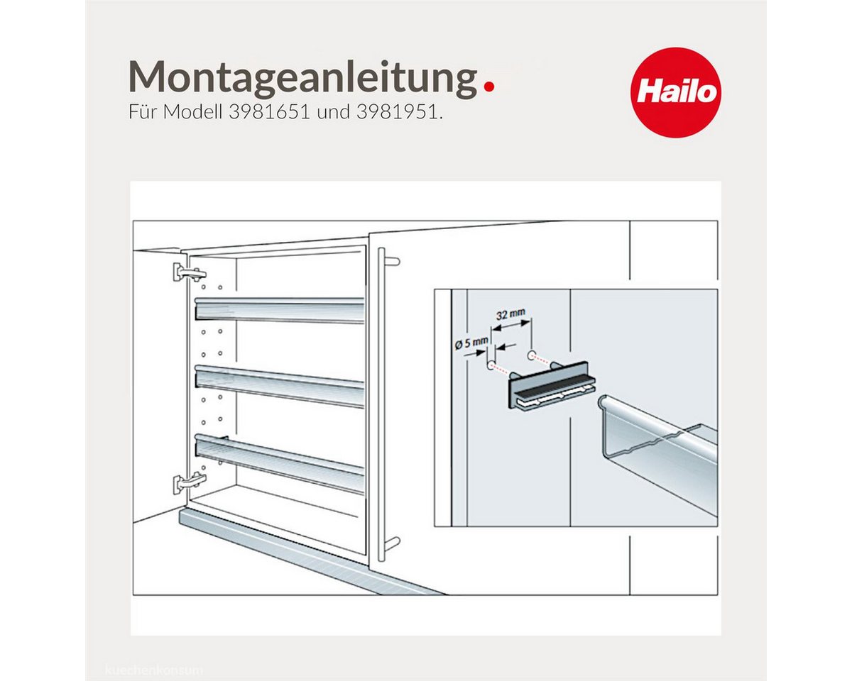Hailo Küchenorganizer-Set Hailo Regalsystem PAAR 3981651 Deposito für 60er Oberschrank Bild 3