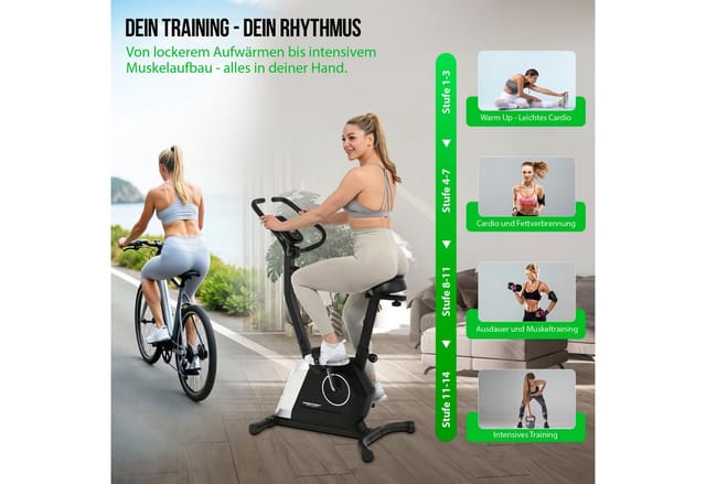 Christopeit Sport® Heimtrainer Heimtrainer Active, 110 kg max. Benutzergewicht, Fahrrad, 14 Widerstandsstufen