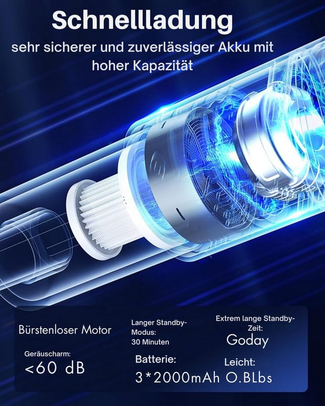 Vivitar Akku-Handstaubsauger kabellos 18.000 Pa, tragbarer 4-in-1 Akku-Staubsauger mit 4000 mAh, Mini Auto- und Haushaltsstaubsauger, waschbarer HEPA-Filter, leistungsstark, leicht und kompakt, für Autos, Büros, Wohnzimmer