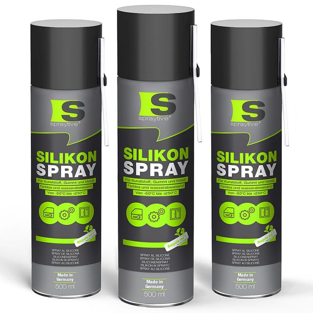 Spraytive Silikonöl 3x 500ml Silikonspray – farbloses Schmiermittel & Gleitmittelspray, Made in Germany