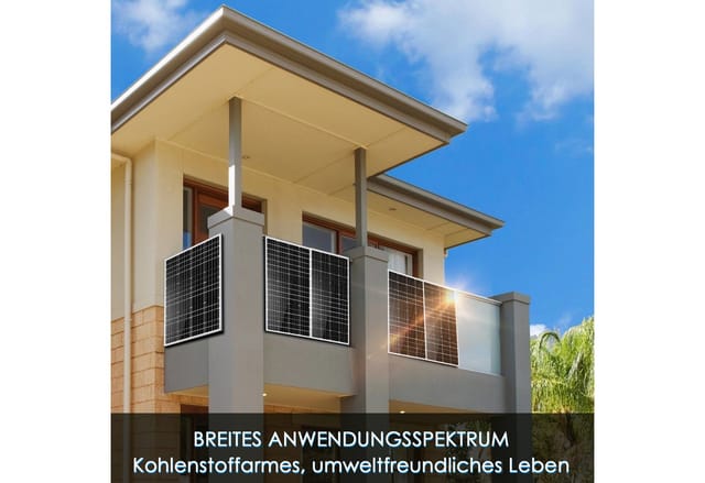 GLIESE Solarmodul 150W Solarpanel für Haushalt, Wohnmobile & Camping, 150 W, Monokristallin, (packung, 1-St., Solarpanel), Einfache Erweiterung durch Serien-/Parallelschaltung