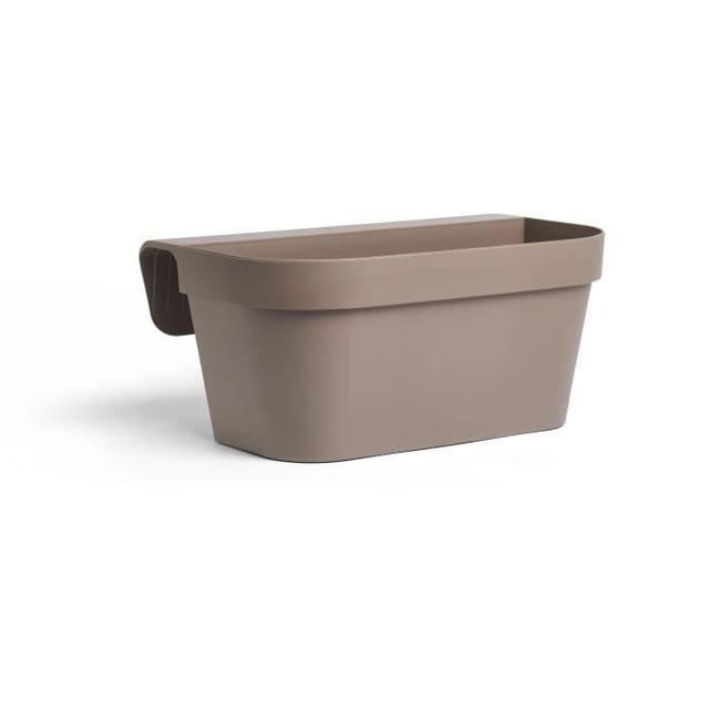 Pflanzkübel+haken - Garten Id Star - Taupe 50 X 21 Cm - Einfache Befestigung - Wasserspeicher - Recyceltes Und 100% Recyclingfähiges Material