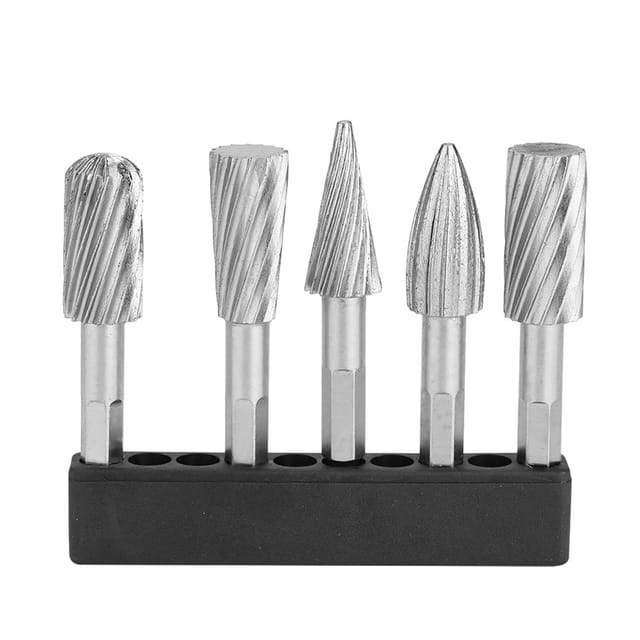 5-teiliger Rotationsschneider Aus Hss, 6 Mm Schaft, Für Aluminium- Und Metallbearbeitung