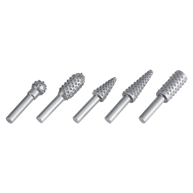 5-teiliges Rotationsfeilset Aus Hartmetall, Holzbearbeitungsfräser Zum Schnitzen Mit 6,3 Mm Schaft