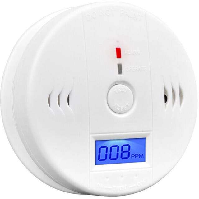 Kohlenmonoxidmelder Mit Lcd-bildschirm Und 85 Db Alarm, Weiß, 100 Mm, Speicherfunktion