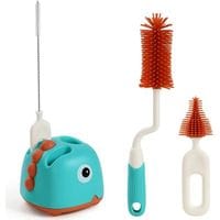 Babybürsten-set, 4-in-1 Rotierende Reinigungsbürste, Silikon-flaschenreinigungsbürste, Babyreinigungsbürste Mit Aufbewahrungsständer (grün)