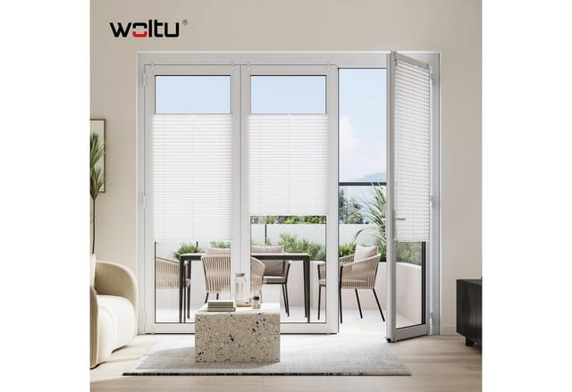 Plissee Klemmfix Ohne Bohren 50x100cm (bxh) Weiß Faltrollo Plisseerollo Mit Klemmträger Lichtdurchlässig, Jalousie Sichtschutz Und Sonnenschutz Easyfix Rollo Für Fenster & Tür - Woltu