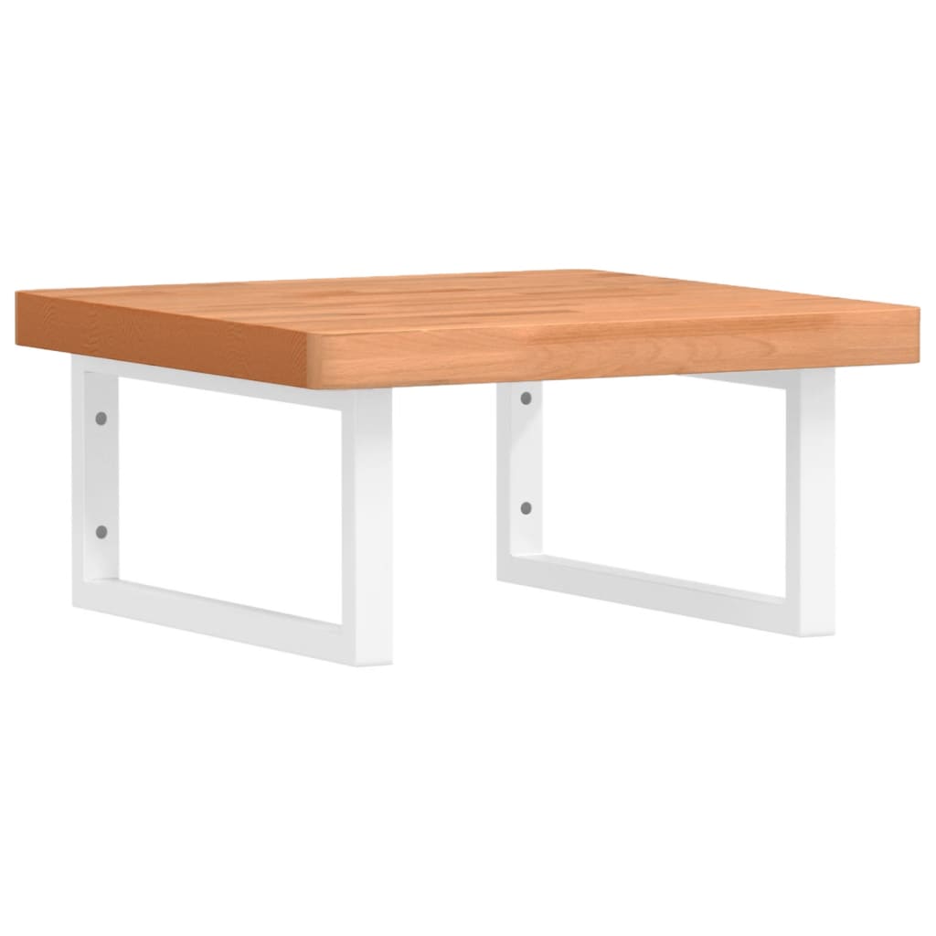 Waschbeckenregal Wandmontage Stahl Und Massivholz Buche Vidaxl