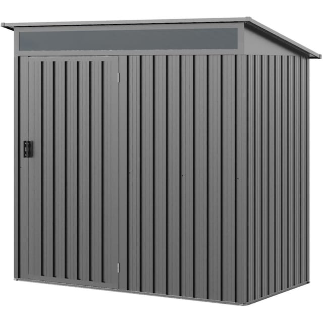 Gfp Primeyard Gerätehaus Metall Gartenhaus 180x100x200 Cm Geräteschuppen Grau