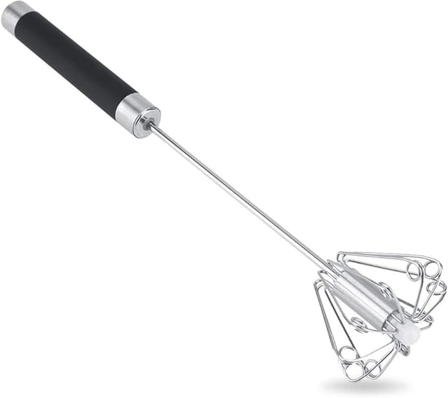 Minkurow Schneebesen Manueller Schneebesen Edelstahl Rostfrei Langlebiger Rotierender Küchenmixer Idealer Shaker