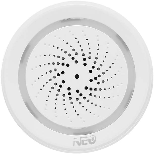 Minkurow Wifi Sirene Alarmsensor, Sirene Mit Temperatursensor Und Feuchtigkeitssensor, Smart Alarm Sirene Home Security System, Tuya Smart Life App, Kompatibel Mit Alexa Google Home Sprachsteuerung