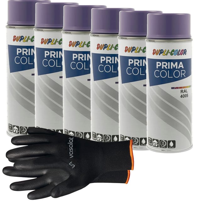 Vasalat Dupli-color Lackspray Blaulila Glänzend Ral 4005 - Sprühlack Für Metall, Kunststoff Und Holz - Wetterfeste Sprühfarbe Für Den Innen- Und Außenbereich Uv -beständig, 6 Stück