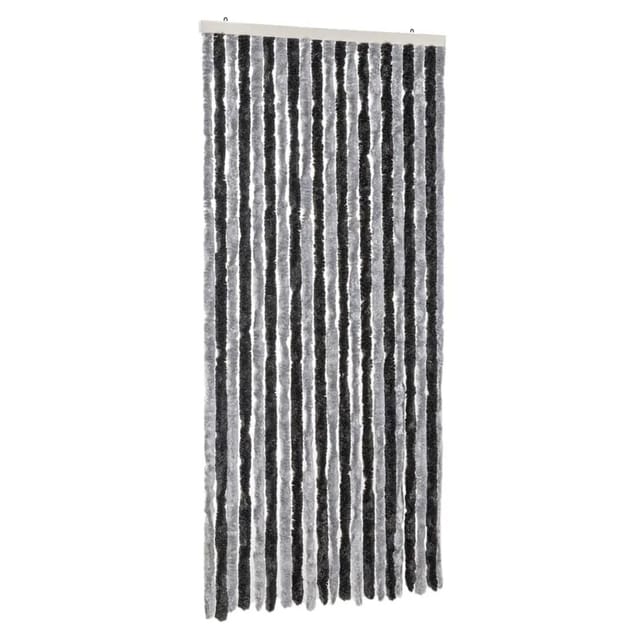 Vidaxl - Fliegenvorhang Grau Und Schwarz 90x200 Cm Chenille
