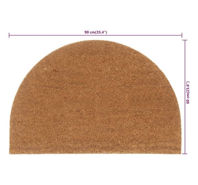 Vidaxl Fußmatte Natur Halbrund 60x90 Cm Kokosfaser Getuftet