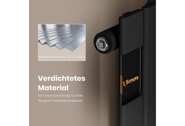 Emke Heizkörper 600x 300 Mm Badheizkörper Paneelheizkörper Kompaktheizkörper Vertikal, Einlagig Heizkörper Bad Design Heizkörper Mittelanschluss 233w Schwarz