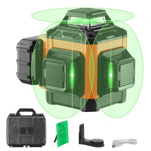 Mophorn - Vevor Kreuzlinienlaser 30m Lasernivellier Selbstnivellierend Linienlaser 520nm±10nm Laserwellenlänge Baulaser ±0,28cm Bei 10m Kreuzlaser ±3° 8 Std Dauerarbeitszeit Inkl. Lithiumbatterie Typ-c-leitung