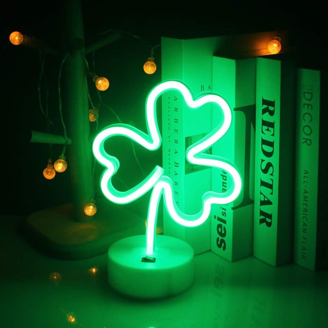 Minkurow Kokosnussbaum-neonlicht Mit Led-basis, Neonpalme, Usb-/batterielicht, Dekoration, Nachtlicht, Schlafzimmerdekoration, Ladendesign, Urlaub, Sommer, Strand, Feier, Partyzubehör (grüner Klee) [e