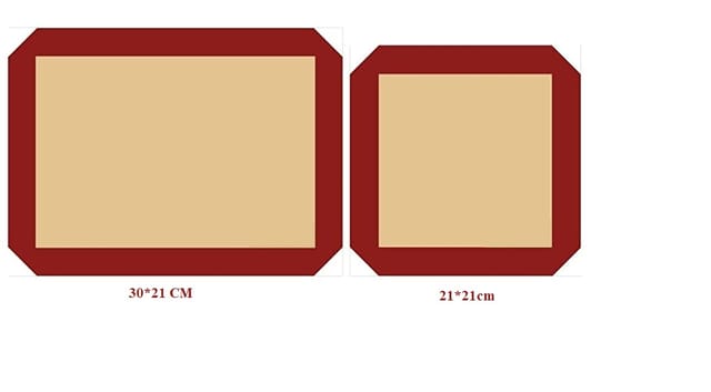 Minkurow Backmatte – 2 Wiederverwendbare Antihaft-silikonmatten – Ofen- Und Mikrowellenfest, Spülmaschinenfest – Zertifiziert Bpa-frei Und Umweltfreundlich – Ideal Für Gebäck: 21 X 21 Cm + 31 X 21 Cm