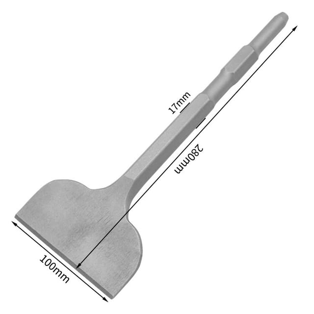Minkurow Flachmeißel Φ17 X 100 X 280 Mm – Ideal Zum Entfernen Von Beton Und Mauerwerk – Sds Hexagol Extra Gehärtete Spitze – Meißeln Mit Abbruchhammer Meißel – Spatenmeißel