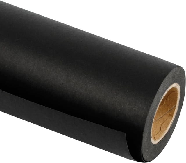 Minkurow Schwarze Kraftpapierrolle – 30 Cm X 30 M – Recyclingpapier, Ideal Für Kunsthandwerk, Kunst, Kleine Geschenkverpackungen, Verpackungen, Mailings, Mailings, Pakete