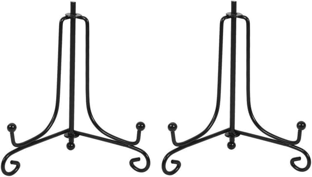 Minkurow Set Mit 2 Schwarzen Tellerhalter-staffeleien, Dekorative Ausstellungsständer Für Fotos, Bilderrahmen, Kochbücher, Dekorative Teller, Bilder Und Kunstwerke, 10,2 Cm