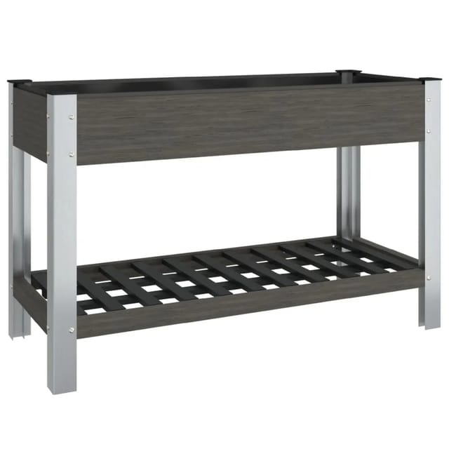Vidaxl - Garten-hochbeet Mit Ablage Grau 120x50x75 Cm Wpc
