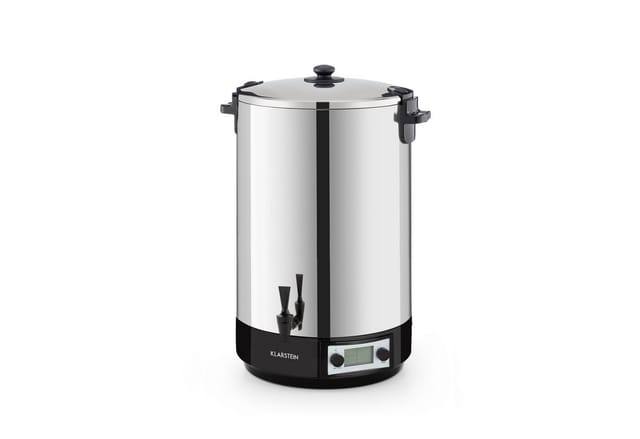 Klarstein Konfistar 50 Digital Einkochautomat Einkochtopf Einkocher Heißgetränkespender, 50 Liter, 2500 Watt, 30-100 °c, Timer, Warmhalte-funktion, Deckel Mit Verschluss, Edelstahl Poliert
