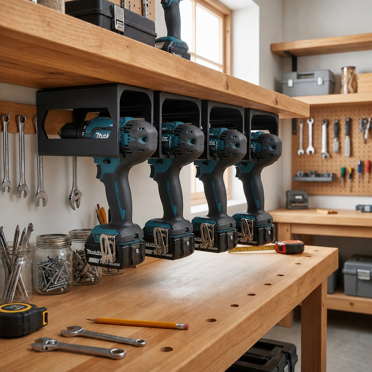 Universelle Akkuschrauber Halterung für Makita Bosch Festool DeWalt Bohrer Bild 2