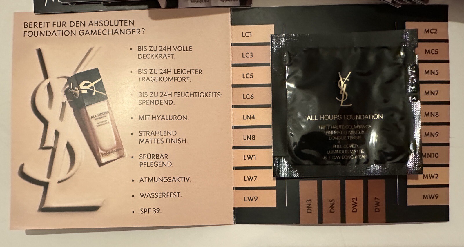YSL All Hours Foundation – Shade MN7 – 1 ml Probe ✨ Bild 2
