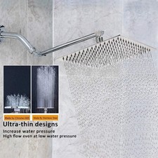 KOPFBRAUSE ECKIG REGENDUSCHE REGENBRAUSE BRAUSEKOPF DUSCHKOPF EDELSTAHL POLIERT Bild 14